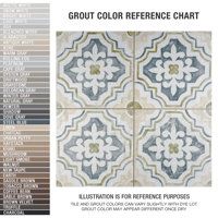 the front and back cover of a tile pattern with different colors, patterns and sizes