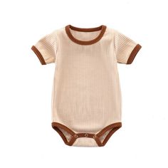 This Crew Neck Bodysuit is a wardrobe essential that is perfect for any occasion. Its simple, clean design features long-lasting comfort and is flattering on every figure. Experience effortless style, comfort and versatility all in one incredible garment. Dive into your day and make a lasting impression! Our baby bodysuit is designed for style and comfort, making it the perfect addition to your baby's wardrobe. Suitable for summer, this bodysuit features full-length sleeves to protect your baby' Summer Newborn, Summer Bodysuits, Baby Stroller Accessories, Practice Outfits, Y2k Aesthetic Outfits, Short Sleeve Jumpsuits, Short Sleeve Romper, Cotton Romper, Baby Diaper Bags