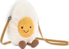 Playful White Bag For Playtime, Boiled Egg, White Fur, Sponge Cleaning, Stuffed Toys, Boiled Eggs, Soft White, Online Bags, Smiley