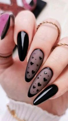 Black Nail Art Gothic, Gothic Summer Nails, Summer Stiletto Nails Ideas, Manga Nails, Vampy Nails, Gothic Nail Art, Ideas Uñas, February Nails