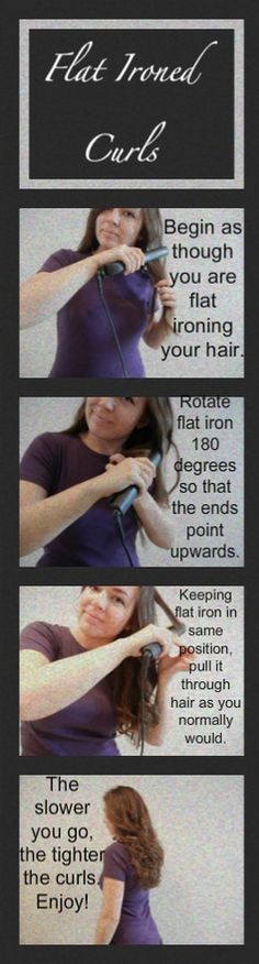 Best trick in the book: using a flat iron to curl hair. Just as easy as using the flat iron, but with a twist (of 180 degrees to be precise). Flat Iron To Curl Hair, Straightener Curls, Iron Curls, Best Hair Straightener, Hair Things