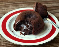 two pieces of chocolate ice cream on a plate