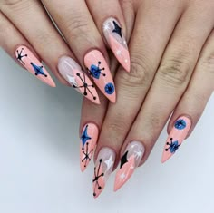 Galactic Glam, Nails 90s, Funky Colors, Metallic Nail Art, Snowflake Patterns, Retro Nails, Vintage Nails, Cute Nail Art Designs, Floral Nail Art