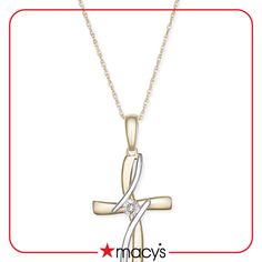 in stock 14k Gold Cross Pendant Jewelry For Anniversary, 14k Gold Cross Jewelry For Anniversary, Macy's Yellow Gold Necklaces With Diamond Accents, Macy's 14k Gold Jewelry For Anniversary, Fine Jewelry 14k Stamped Cross, Yellow Gold Cross Pendant Jewelry For Anniversary, Yellow Gold Cross Jewelry For Anniversary, Macy's 14k Gold Jewelry With Diamond Accents, Macy's 14k Gold Diamond Cut Jewelry