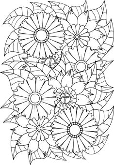 a bouquet of flowers is shown in black and white, with lots of petals on it