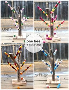 four different ways to make a winter tree