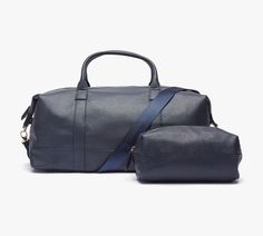 Crafted in classic travel shapes, this is your new go-to, go-anywhere travel set for getaways or weekend escapes. The duffel features vegan leather and tear-resistant lining. Weekend Escape, Vegan Leather, Travel Set, Travel Collection, Toiletry Bag, Travel Luggage, Bag Making, Eden, Gym Bag