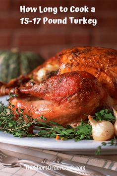 a roasted turkey on a plate with vegetables