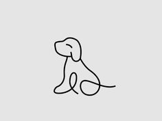 a black and white drawing of a dog