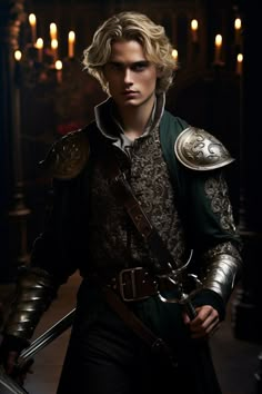 Blonde Prince Aesthetic, Prince Fantasy Art, Blonde Knight, Male Elf, Dark Men, Blonde Guys