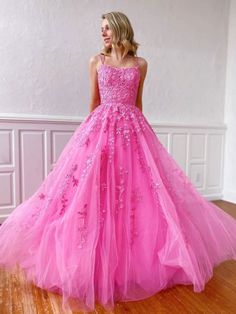 Silhouette:?A Line Waist: Natural Sleeve Length:?Sleeveless Fabric:?Tulle, Lace Shown Color:?Pink Built-In Bra: Yes Pink Tulle Prom Dress, Lace Formal Dress, Long Prom Dresses, Custom Size Dresses, Vestidos Prom, Pink Prom Dresses, Pink Tulle, Tulle Prom Dress, Gowns With Sleeves