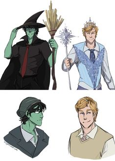 the four main characters from disney's maleficents are in different poses