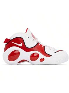 Nike 
Red & White Air Zoom Flight 95 Sneakers 
High-top paneled grained leather and PVC sneakers in red and white. Swoosh embroidered at round toe and outer side. 
. Lace-up closure 
. Padded tongue and collar 
. Pull-loop at heel tab 
. Jersey lining 
. Sculptural foam rubber midsole 
. Treaded rubber outsole 
Please note that this item may be shipped only within North America. 
Supplier color: White/True red/Black 
Upper: leather, synthetic. Sole: rubber. 
Made in Viet Nam. 
231011M236017 
Red Casual Athletic Shoes, Casual Athletic, Nike Red, True Red, Air Zoom, Outdoor Shoes, Outdoor Sports, High Top, High Top Sneakers