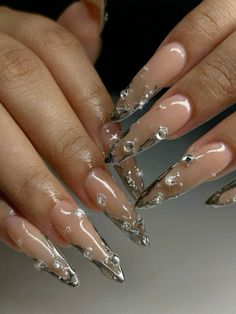 Md Nails, Lion Nails, Matric Dance, Formal Nails, Cute Toe Nails, Drip Nails, Nails Today, French Acrylic Nails