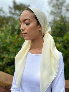 YOUR GO TO HEADSCARF - Can easily be styled and worn all different ways! As a tichel, turban, head band, head cover, bandana. OUR QUALITY - Our scarfs are made from quality and durable fabric. They are comfortable, lightweight 100% Cotton Fabric. THE IDEAL FIT - We understand how annoying it can be to have a scarf that does not fit right! So we took the time to get you a scarf that is the perfect size and fit. NON SLIP fabric that stays on your head. Approximately 40" X 40 inches. The scarf is s Versatile Summer Headscarf, Solid Color Headscarf Shaped As Headband, Casual Solid Color One-size Headscarf, Casual One-size Headscarf, Casual Headscarf With Matching Headband One Size, White One Size Fits Most Bandana, Adjustable Versatile Headwrap, One Size Fits Most Headband Headscarf, Spring One-size Headwrap Scarf