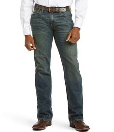 From Ariat, these jeans feature:straight fitlow risestraight legbootcutbelt loopstinted dark washwhiskerscottonmachine wash; tumble dryImported. Rugged Fitted Straight Leg Bottoms, Rugged Fitted Denim Blue Bottoms, Fitted Rugged Denim Blue Bottoms, Rugged Five-pocket Bottoms For Fall, Western Style Dark Wash Straight Leg Bottoms, Rugged Straight Leg Bottoms For Fall, Rugged Medium Wash Bottoms With Standard Cut Leg, Western Style Dark Wash Bottoms For Fall, Rugged Straight Leg Bottoms For Ranch