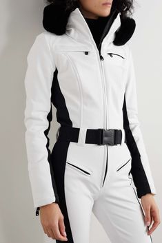 Find GOLDBERGH Parry Belted Hooded Faux Fur-trimmed Ski Suit on Editorialist. Goldbergh is known for stylish skiwear and this 'Parry' ski suit will look chic at après, too. It's filled with insulating down and has faux fur around the hood to keep out the chill. The belt cinches your waist, so you feel secure on the slopes as well as when dancing with friends later on. Ski One Piece Suit, Ski Town Outfits, Town Outfits, Ski Outfit, Hooded Faux, Ski Suit, Ski Suits, Black White Gold, One Piece Suit