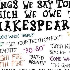 a poster with words written on it that read things we say today which we love to makepear