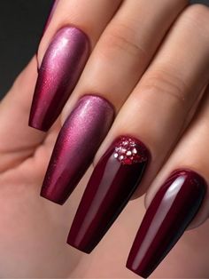 Stiletto Nails, Ombre Nails, Nails, Pink