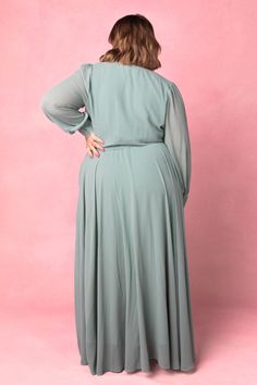 The Andie Dress in Sage is a must-have for your next special event. This maxi dress features a soft green base with a flattering faux wrap bodice and elastic waist for a perfect fit. The functional pockets and lined bodice and skirt add practicality, while the fabric's stretch makes it suitable for both maternity and nursing. With a v neckline and long, unlined sleeves, this dress is versatile AND chic. An amazing option for both bridesmaids and wedding guests. Sage Green Dress, City Woman, Chiffon Wrap, Yes To The Dress, Women Wedding Guest Dresses, Long Sleeve Maxi, Wedding Guests, Bridal Inspiration, Wedding Guest Outfit