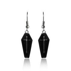 Introducing our Coffin Earrings, the perfect accessory for all the gothic witches out there! These spooky and funny earrings are designed to add a touch of dark elegance to your look. Crafted in a striking red and black color, these dangle earrings are sure to catch everyone's attention. Our Coffin Earrings are more than just an accessory; they are a statement piece that reflects your unique style and love for all things dark and mysterious. The coffin shape is a nod to the macabre, making them Jewelry Vampire, Vampire Coffin, Witch Gifts, Coffin Earrings, Coffin Jewelry, Vampire Earrings, Dark Elegance, Funny Earrings, Witch Gift