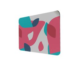 a pink and blue abstract design on a white background