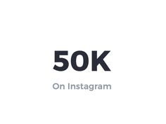 the 50k on instagram logo is shown in black and grey, with an arrow pointing