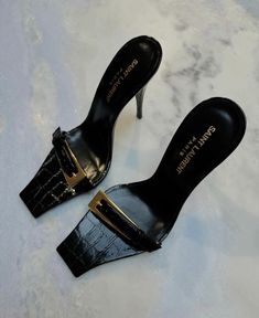 Luxury Chic Slip-on Heels, Luxury Fitted Slip-on Heels, Tom Ford Heels Aesthetic, Luxury High-heeled Mules With Wrapped Heel, Ysl Store, Chic Miu Miu Luxury Heels, Luxury Heels, Champs Élysées, Pretty Heels