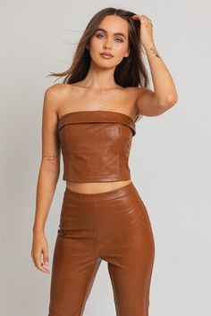 Corset Tube Top from collection you can buy now from Fashion And Icon online shop Tube Top Fit, Zipper Neck, Leather Corset, Corset Style, Sheer Fabrics, Corset Top, Straight Leg Pants, Tube Top, Jumpsuit Dress