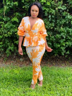 Just a little something for the Boss Chic in you! This gorgeous 2 piece set features a semi stretch fabric, deep v peplum top with exaggerated sleeves, tie waist and zipper closure. Pants feature stretch waist and zipper closure! Boss Chic, Exaggerated Sleeves, Peaches N Cream, Boutique Sales, The Boss, 2 Piece Set, Peaches, Matching Sets, Deep V