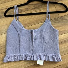 Cute Summer Top, Lilac/Purple, Tie/Bow, Size Small, Never Worn (Tags Still Attached) Purple Cropped Tank Top For Spring, Cropped Purple Tank Top For Spring, Spring Lavender Sleeveless Crop Top, Lavender Sleeveless Crop Top, Lavender Cropped Crop Top For Summer, Purple Cropped Tank Top For Summer, Urban Outfitters Purple Sleeveless Top, Fitted Lavender Top For Vacation, Purple Crop Top For Summer Day Out