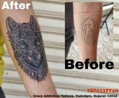 before and after photos of tattoos done by tattoo artist gray addition tatoos, vadonism, guartet