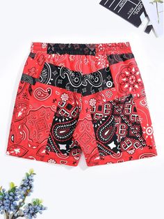 Discover a captivating blend of bohemian charm and timeless style with our Random Paisley Print Swim Trunks. Featuring an eye-catching paisley pattern, these bottoms exude a free-spirited vibe. The convenient drawstring ensures a secure and adjustable fit. Features: Style: Boho Pattern Type: Paisley Details: Drawstring Type: Bottoms Bottom Type: Shorts Fabric: Non-Stretch Material: Fabric Composition: 100% Polyester Size Chart ( Inches ): Size Hip Size Length Waist Size S 41.7 16.5 28.3-39.4 M 4 Summer Festival Printed Bottoms, Patterned Bottoms With Boho Print For Summer, Patterned Boho Print Bottoms For Summer, Summer Boho Print Patterned Bottoms, Beachwear Bottoms With Drawstring For Festival, Casual Patterned Bottoms For Festival, Casual Multicolor Paisley Print Bottoms, Bohemian Festival Bottoms With Drawstring, Bohemian Paisley Print Bottoms For Festival