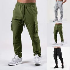 Men's  Joggers Elastic Waist Gym Running Pockets Slim Fit Cargo Soft Stylish Plus-Size Loose Causal Trousers Pants Features: 1.An essential soft active jogger pants for men is suitable for work, college, outdoor sports, training, gym, and other wearing occasion men jogger pants. 2.Deep full side pockets men joggers pants for ensuring your items will remain. Feel free to match with tee shirt, sweatshirt and hoodie pajamas for men cargo pants 3.men joggers pants are made of 100% Polyester mens jog Casual Breathable Cargo Pants For Outdoor Activities, Green Relaxed Fit Cargo Pants For Sports, Breathable Casual Cargo Pants For Outdoor Activities, Green Relaxed Fit Cargo Pants For Casual Use, Green Joggers With Pockets For Outdoor Activities, Stretch Sweatpants With Pockets For Outdoor Activities, Green Athleisure Cargo Pants For Sports, Green Breathable Casual Pants, Casual Cargo Pants With Pockets For Workout