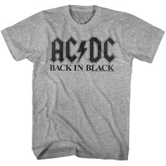 "AC/DC Men's T-Shirt by American Classics Part Scottish, part Aussie, 100% High Voltage Rock Legends! Formed in Sydney in 1973, AC/DC went from Dirty Deeds Done Dirt Cheap on the Highway to Hell to Back to Black in The Flick of the Switch! They have sold over 200 million albums worldwide and they are still working on new music. Wear some rock history, this cool AC/DC graphic t-shirt is vintage style print with a distressed look as if you bought it at an AC/DC Concert Tour in the 80's What's incl Acdc Logo, Acdc Shirt, Back In Black, Rock N Roll Music, Disney Stars, Shirt Printing, Heavy Metal Bands, Vintage Rock, Black Rock