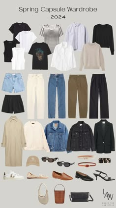 Spring Capsule Wardrobe 2024 - Above The L.A.W. Style Travel Capsule Wardrobe Spring, Slim Your Face, Netherlands Trip, Clothes For Winter, Europe Packing, Minimalist Wardrobe Capsule, Layer Clothes