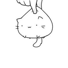 a black and white drawing of a cat sitting on top of a person's head