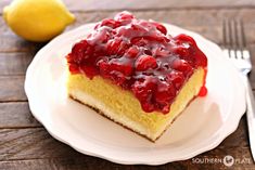 a piece of cake sitting on top of a white plate