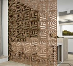 a room divider made out of bamboo sticks