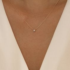 Minimalist Diamond Necklace Dainty Necklace Simple & Dainty Jewelry, Simplistic Gold Necklace, Dainty Gold Diamond Necklace, Small Dainty Necklace, Dainty Everyday Necklace, Silver Dainty Necklace, Single Diamond Necklaces, One Diamond Necklace, Gold Everyday Necklace