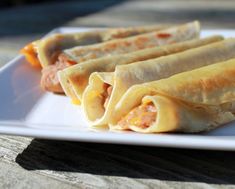 Oven-Baked Bean and Cheese Vegetarian Taquitos Recipe Vegetarian Taquitos, New Vegetarian, Taquitos Recipe, Vegetarian Mexican, Vegan Mexican Recipes, Sweet Potato Chili, Vegan Mexican, Recipes To Try, Enchilada Sauce