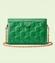 ???? SIZE :26X17.5X8cm Italy Print, Bag Green, Beauty Items, Small Shoulder Bag, Chain Shoulder Bag, Green Leather, Small Bag, Travel Luggage, Brunei