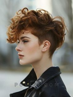 Mullet Haircuts, Undercut Curly Hair, Undercut Bob Haircut, Shaved Side, Curly Undercut, Bob Haircut Ideas, Undercut Bob, Dark Brunette Hair, Mullet Haircut