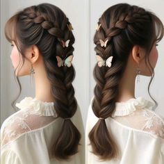 New Simple Hairstyles, Simple Hair Styles For Girls Easy, Simple Hairstyles For Girls, Cute Wedding Hairstyles, Down Hairstyles For Long Hair, Party Hairstyle, Bun Style, Hairstyle Examples