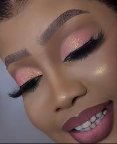 Pink Tone Makeup Looks, Arabic Makeup Natural, Make Up Soiree, Black Wedding Makeup, Very Easy Makeup, African Makeup, Flawless Face Makeup, Birthday Makeup Looks, Smokey Makeup