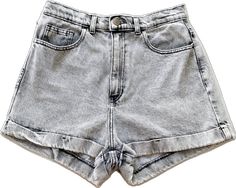 Trendy Gray Jean Shorts For Spring, Trendy High Waist Gray Jean Shorts, Trendy Gray Cotton Jean Shorts, Casual Gray Cutoff Bottoms, Casual Gray Jean Shorts For Spring, Gray Jean Shorts For Summer, Trendy High-waisted Gray Shorts, Trendy Gray High-waisted Shorts, Trendy Gray Cutoff Bottoms