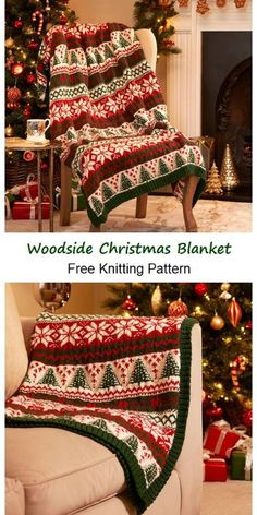 You can download Woodside Christmas Blanket Knitting Pattern for free #knitting #christmas #blanket Knitting Christmas, Blanket Knitting Pattern, Christmas Blanket, Free Knitting Pattern, Free Knitting, Knitting Pattern, Blankets, For Free, Knitting