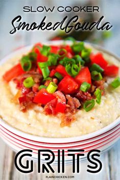 slow cooker smoked gourmet grits in a bowl