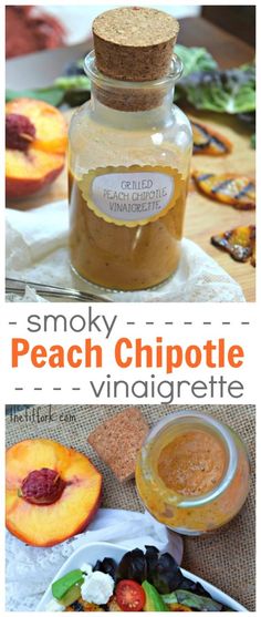 peach chipotle vinaigrete recipe in a jar