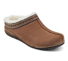 Offering supreme comfort with an easy-going vibe, these slip-on clogs boast a cozy faux fur lining and a stylish ribbon trim to elevate this laid-back look. From Earth Brands Footwear. Easy Going, Ribbon Trim, Clogs, Faux Fur, Slip On, Ribbon, Trim, Wool, Heels